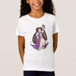 Camiseta Rapunzel preto com o tshirt das meninas das