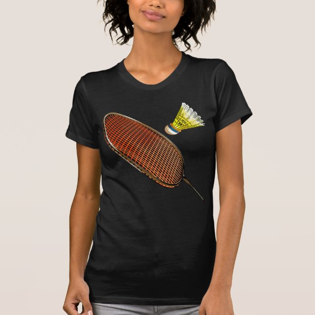 Camiseta Raquete de Badminton e shuttlecock (Frente)