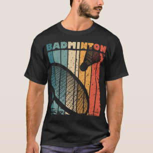 Camiseta Raquete de Badminton Vintage e Peteca para Homens 