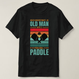 Camiseta Raquete de Pickleball de Velho Design Retrô