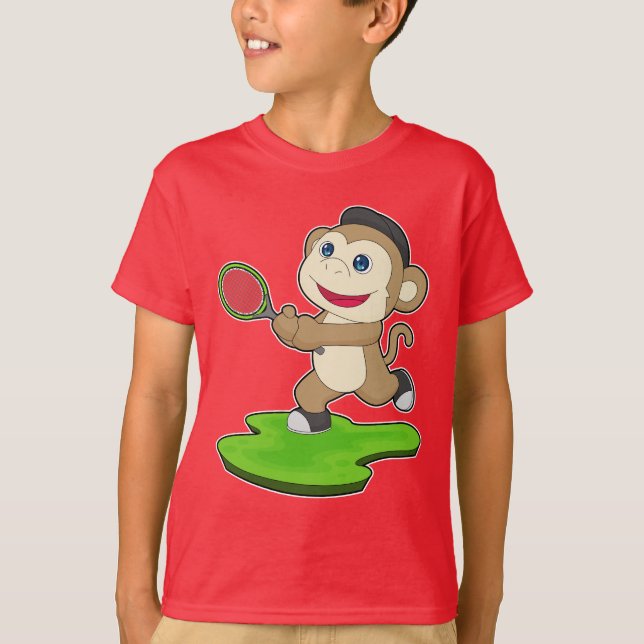 Camiseta Raquete de tênis de macaco (Frente)