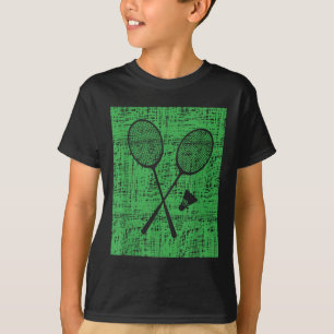 Camiseta Raquetes de Badminton Antigas e Peteca