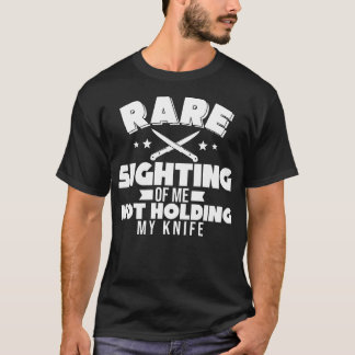 Camiseta Raras Luzes Mim NÃO Segurando Minha Faca