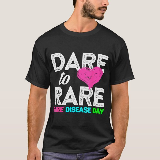 Camiseta Rare Disease Awareness Shirt - Dare To Rare Diseas (Frente)