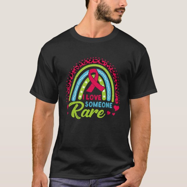 Camiseta Rare Disease Awareness Zebra Ribbon I Love Someone (Frente)