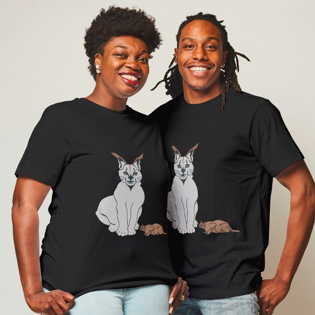 Camiseta Rare Twin Serval Wildlife Beauty Black (Criador carregado)