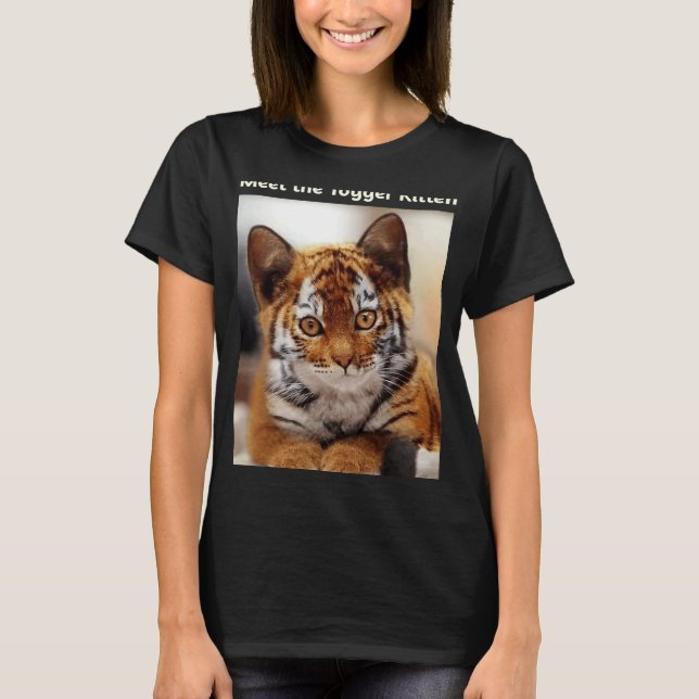 Camiseta Raros Gatos Criam o Toyger Kitten para Gato e Tigr (Frente)