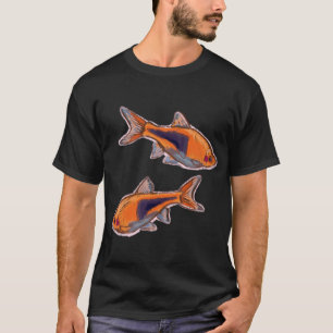 Camiseta Rasbora Arlequim - Design de Peixe Lápis de Cor Cu
