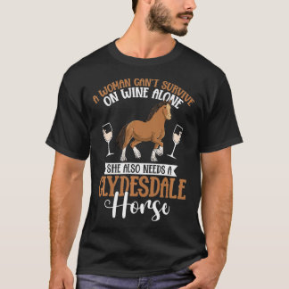 Camiseta Rascunho de cavalo e Design de trevo de vinho para