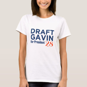 Camiseta Rascunho Gavin Newsom para Presidente 202