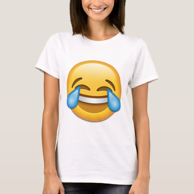 Camiseta Rasgos do emoji da alegria engraçados (Frente)