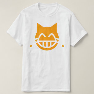Camiseta Rasgos do gato de Emoji da alegria