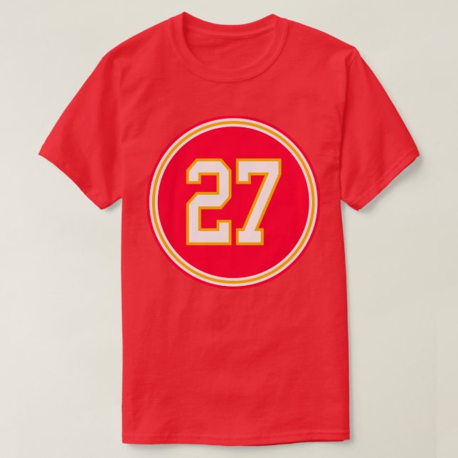 Camiseta Rashad Fenton Número 27 Jersey Chefes da Cidade do (Frente do Design)