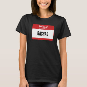 Camiseta Rashad Nome de etiqueta Olá Meu Nome É Rashad