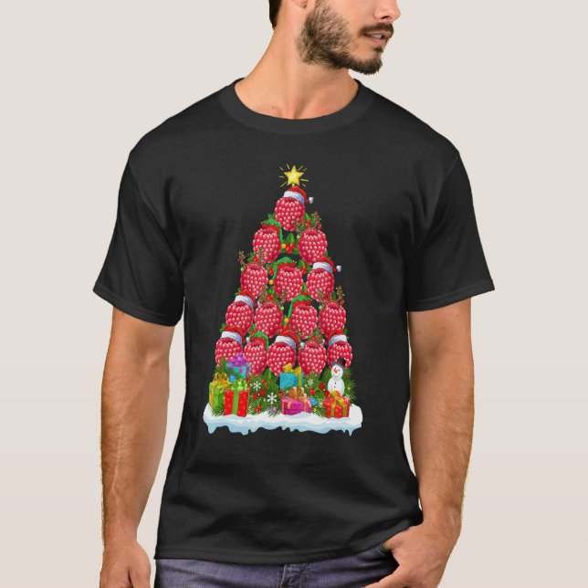 Camiseta Raspberry Fruit  Xmas Holiday Raspberry Christmas  (Frente)