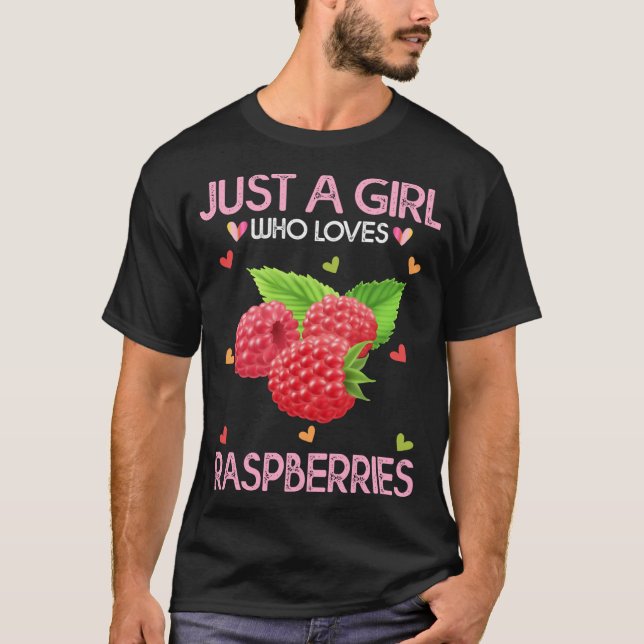Camiseta Raspberry Fruta Lover Apenas Uma Menina Que Ama Ra (Frente)