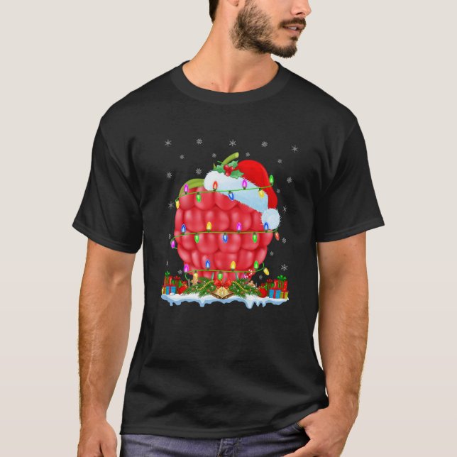 Camiseta Raspberry Fruta Lover Matando Santa Hat Raspberry (Frente)