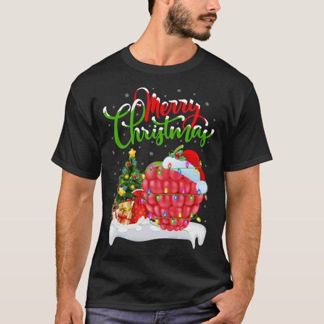 Camiseta Raspberry Lover Xmas Lighting Papais noeis Raspber (Frente)