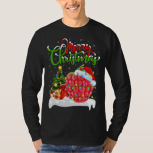 Camiseta Raspberry Lover Xmas Lighting Papais noeis Raspber