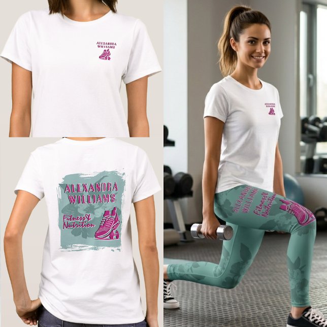 Camiseta Raspberry Teal Floresceu Fitness & Nutrição  (Criador carregado)