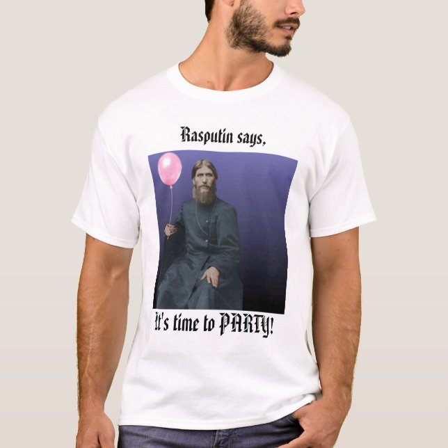 Camiseta Rasputin di-lo, é hora DE PARTY! (Frente)