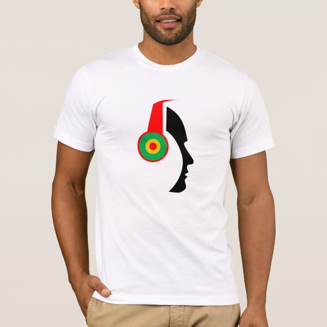 Camiseta Rasta enfrenta fones de ouvido da silhueta (Frente)