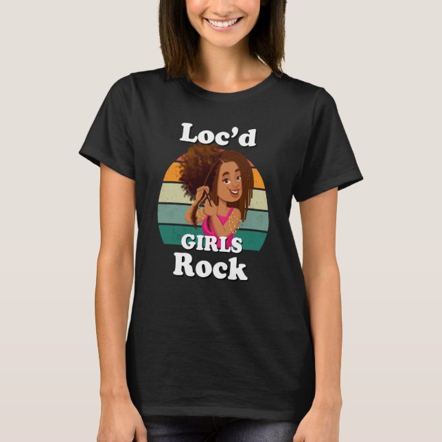 Camiseta Rasta Hair Dreadlocks Loc'd Black Girl Rock Melani (Frente)