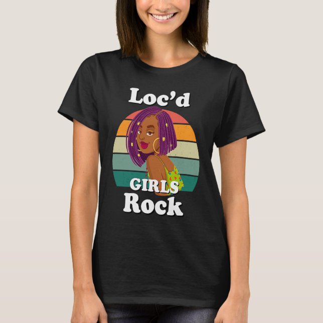 Camiseta Rasta Hair Dreadlocks Loc'd Black Girl Rock Melani (Frente)