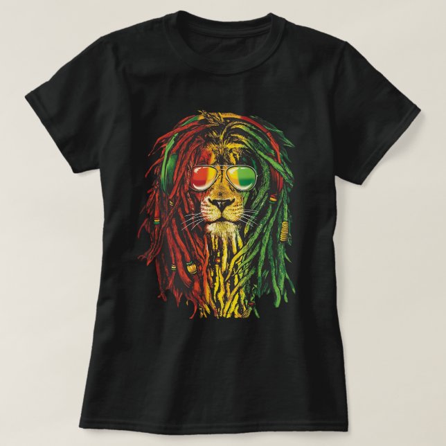 Camiseta Rasta Lion Legal Dreadlock Rastafari Rasta Lover (Frente do Design)