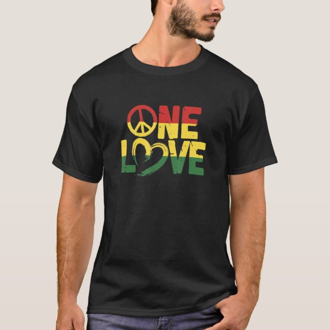 Camiseta Rasta One Love Rastafari Reggae Rastafarian (Frente)