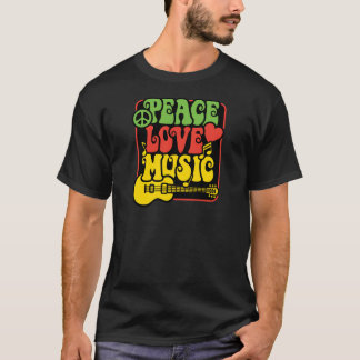 Camiseta Rasta Peace Love Music
