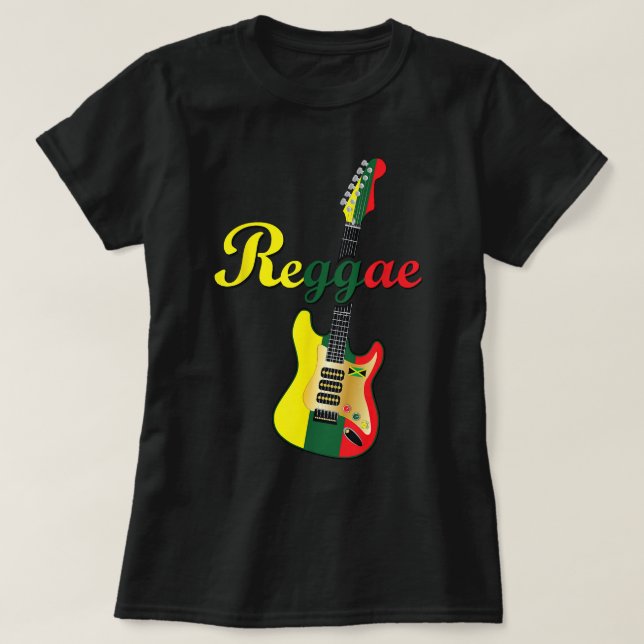 Camiseta Rasta Red Green Dourado Reggae Música Legenda Guit (Frente do Design)