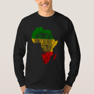 Camiseta Rasta Reggae Africa Map Lion Rastafari Roots Regga