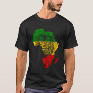 Camiseta Rasta Reggae Leão De Judah Africa Map Rastafari Ro