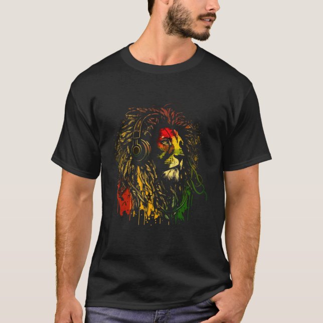 Camiseta Rasta Reggae Leão De Judah Jamaican Roots Rastafar (Frente)