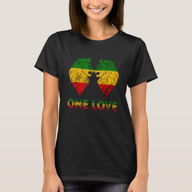 Camiseta Rasta Reggae Leão De Judah One Adora Rastafarian R (Frente)