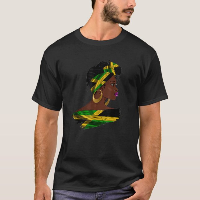 Camiseta Rasta Reggae Messy Bun Hair Hippie Rastafarian Jam (Frente)