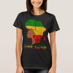Camiseta Rasta Reggae One Love Jamaican Girl Reggaeton