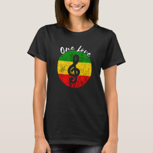 Camiseta Rasta Reggae Rastafari Raiz Música Nota Um Amor H