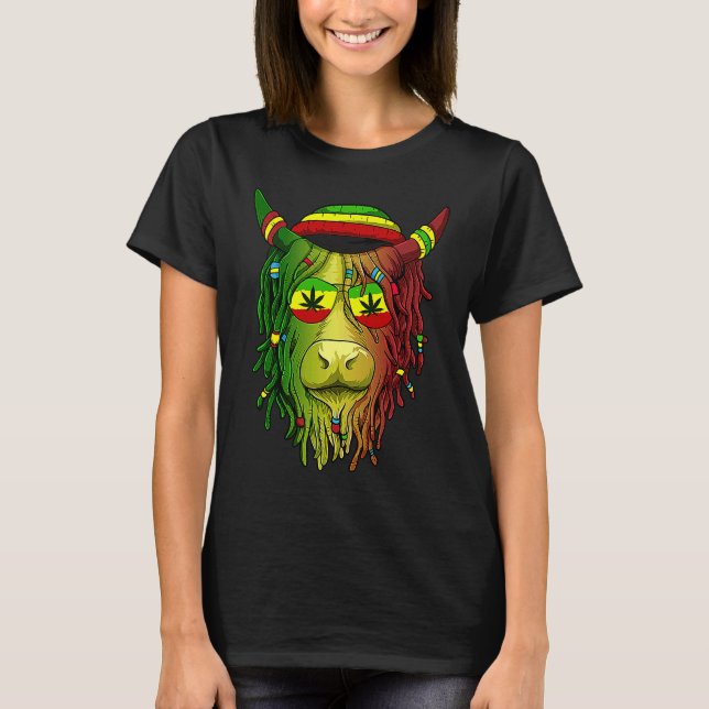 Camiseta Rasta Scottish Highland Cow  Scottish Stoner Cow (Frente)