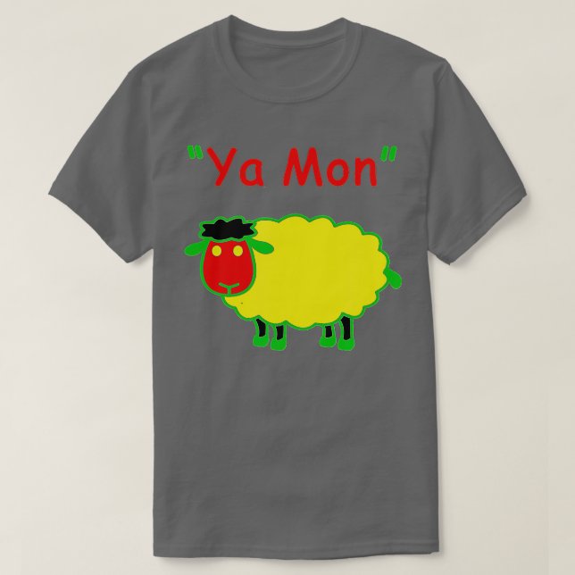 Camiseta Rasta Sheep Ya Mon Funny (Frente do Design)