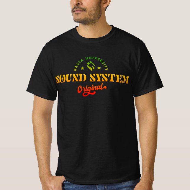 Camiseta Rasta University Sound System Original Reggae (Frente)