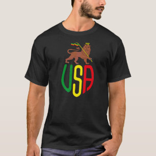 Camiseta Rasta Usa Reggae Music Zion Lion Jamaica Rastafari