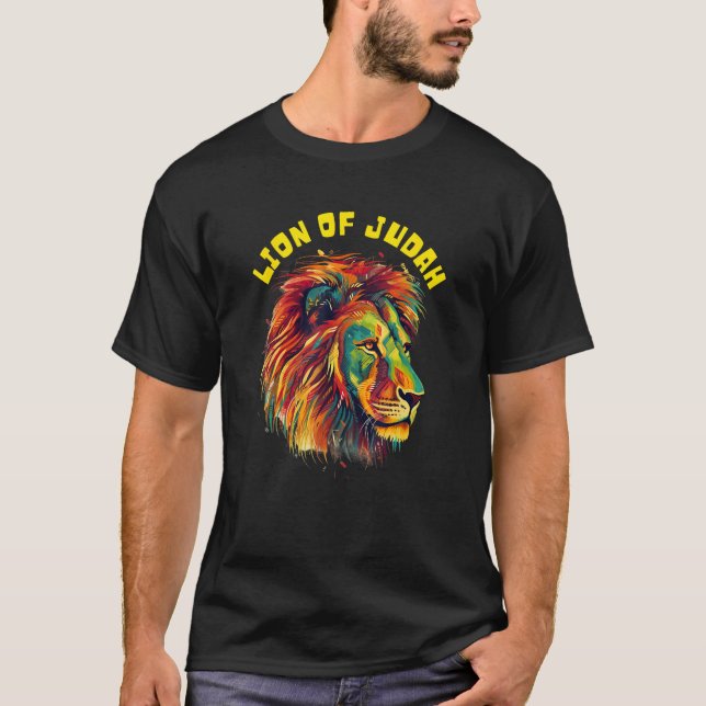 Camiseta Rastafari Lion of Judah Jamaica Souvenir Rasta Roo (Frente)
