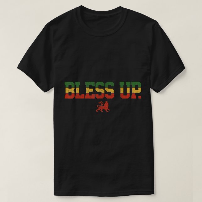 Camiseta Rastafari Reggae Música Abençoada Dub Dancehall Ra (Frente do Design)