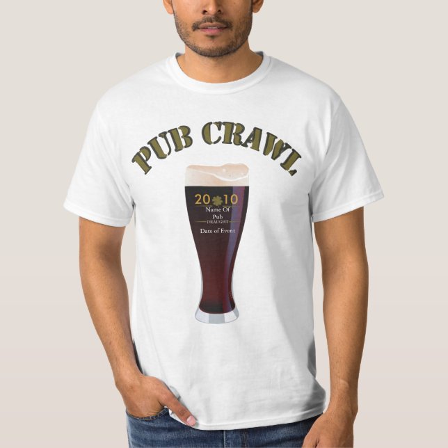 Camiseta Rastejamento de bar customizável (Frente)