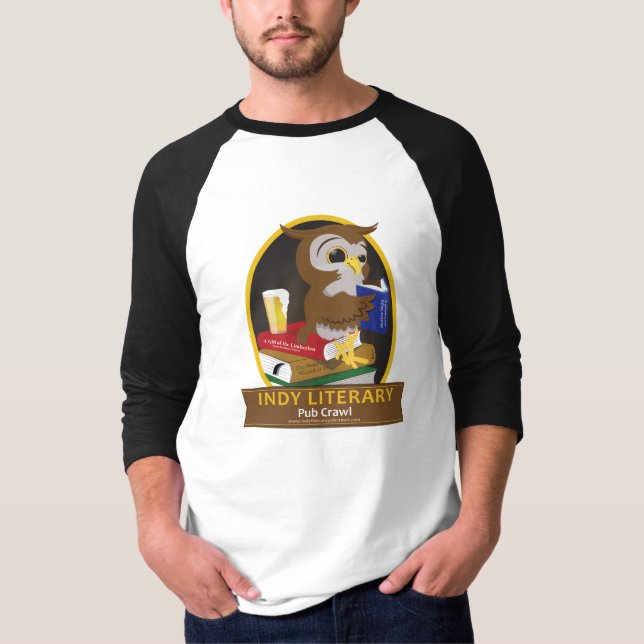 Camiseta Rastejamento de bar literário de Indianapolis - (Frente)