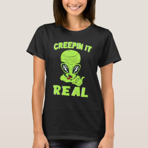 Camiseta Rastejando de Verdade Halloween Alien Shaka
