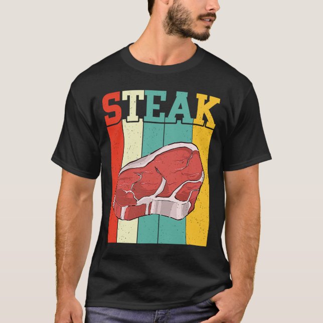 Camiseta Rastreio De Carne Bruta De Bife Com Comida De Carn (Frente)
