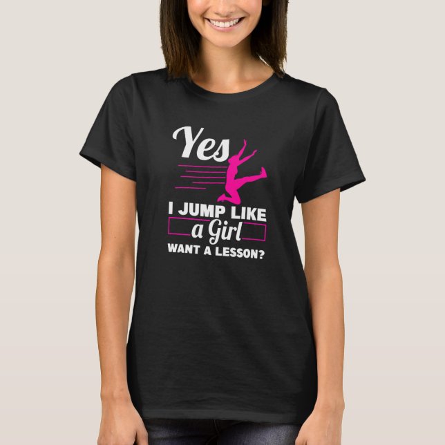 Camiseta Rastreio E Campo Longo Salto Como Uma Mulher Tripl (Frente)